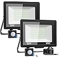 vighep Security Lights Outdoor Motion Sensor - 50W Ultra-Bright Pir Led Lights Outside Mains Powered - Ip65 Waterproof Floodlights for Garden Garage Backyard Patio Forecourt Courtyards, 2Pack