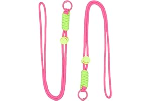PATIKIL Smycz paracord, 2 szt., smycz Paracord z dzielonym pierścieniem i klipsem, dopasowana kolorystycznie smycz do aktywności na świeżym powietrzu, wisiorek do torby, klucze, różowo-czerwony i