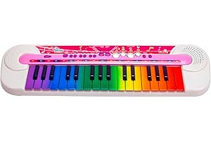 Simba My Music World Girls Keyboard, 32 Tasten, 8 Demos, 6 Rhythmen, 45x13cm, Musikinstrument für Kinder, ab 3 Jahren