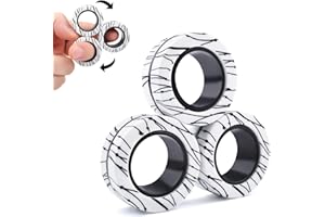 ASIOWELY Anneaux Magnétiques TDAH Jouets Fidget Toys Adultes,3 PCS Cool Fidget Aimant Ring pour Anti Stress Spinner Anneau de Doigt pour Enfants Adolescents Cadeaux pour 3-6-8 + Année Vieux Garçons