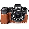 MUZIRI KINOKOO Case for Fujifilm Fuji XS20/X-S20 Camera, Retro Style PU Leather Fuji XS20 Protective Case with Hand Grip and Opening Bottom Design - Brown
