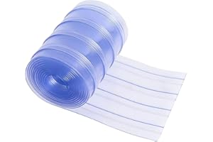 Poweka Porta per Cuccia Cani, Tenda a Strisce di Plastica Trasparente 3,6 m x 20 cm per Progetto Fai da Te, Tenda a Strisce in PVC per Tende Elastiche Industriali