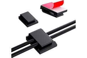 Ronoza 100 sztuk uchwytów na kabel, samoprzylepne, nylonowe, z materiału PA, klipsy do kabli, do zarządzania kablami, organizera, komputera, ładowarki, taśmy LED, samochodu itp. (czarne)