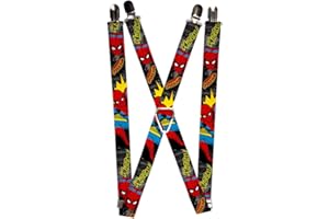 Buckle-Down Marvel Comics Bretelle Uomo Spider-Man in azione W/Amazing Sp