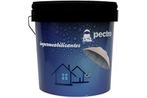 PECTRO Pintura impermeabilizante terrazas antigoteras 20 KG - Resistente a filtraciones de agua cubriendo grietas - Elástica y antihumedad - Colores (20 KG, Blanco)