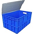 SINGHAL Plastic Crate with Lid, 400x300x200 MM Multipurpose Heavy Duty ...