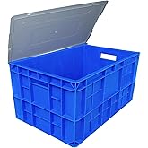 SINGHAL Plastic Crate with Lid, 400x300x200 MM Multipurpose Heavy Duty ...