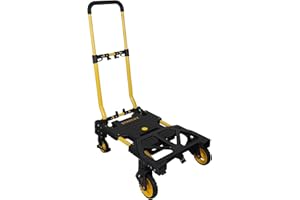 Stanley SXWTD-FT585 2-en-1 Diable et Chariot Pliable - Demenagement Max. 70KG - Pliant Max. 137KG - Chariot de Transport Pliable - avec Roues Solides - Plastique/Acier