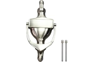 SUL Victorian Style Door Knocker, Polished Satin Nickel Urn Door Knockers for Front Door, High Quality Decorative Front Door Knocker – 150mm