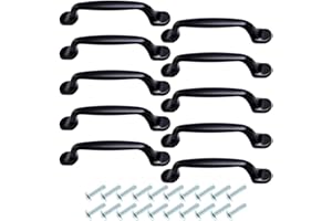 Dtoterul Poignet de Meuble 10 Pièces Poignée Porte Cuisine Noir Meubles de Chambre Cuisine Armoire Porte Poignées Meubles Poignée Tire avec Vis Alliage Aluminium la Poignée de Tirette, 125MM
