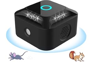 WARDBES Ultraschall für Ratten, Ultraschall gegen Mäuse, Ultraschall Maus und Ratten, 360° mit LED-Licht, Ultraschall-Abwehrmittel für Mäuse, Nager, Schädlinge, Ratten, Spinnen, Motten, Ameisen