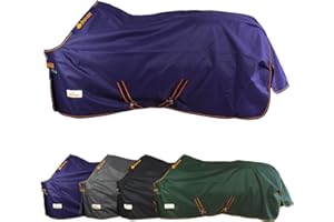 ‎MARENGOS Marengos by Bucas - Winterdecke 1200D Irish Turnout | atmungsaktive & wasserdichte Outdoordecke mit Innenfutter & Kreuzbegurtung | Blau/Orange in Größe 145cm (200g/m² Füllung)