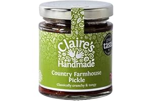 Claire's Handmade - Country Farmhouse Pickle (200g) - Great Taste Award Winning Traditionally Made Crunchy & Tangy Vegetable Packed Pickle, Suitable for Vegetarian, Vegan & Gluten Free Diets, GMO Free