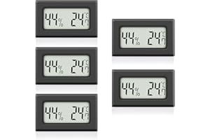 MAVORI® 5 x Thermo Hygrometer mini digital - 2 in 1 Temperatur und Luftfeuchtigkeitsmesser - Mini Thermometer und Hydrometer Feuchtigkeit digital - präzise Messwerte - inkl. Batterien