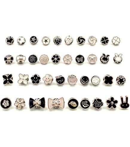 Lot De 40 Broches Boutons Décoratives Pour Femmes - Motifs Assortis En Perle Et Strass - Fixation Papillon Pour Chemise, Manteau, Pull