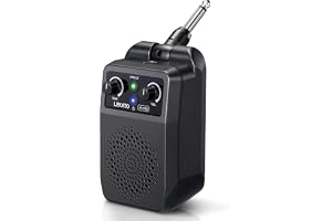LEKATO Bärbar miniförstärkare 5 W - Uppladdningsbar elektrisk gitarrförstärkare med inbyggd Bluetooth och multieffekter