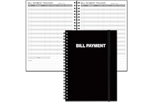 HEVEBOIK Bill Payment Tracker Notebook - Monthly Bill Organizer & Planner for Personal Budgeting Financial, Payments Checklist Organizer, 5.8" x 8.5", Black