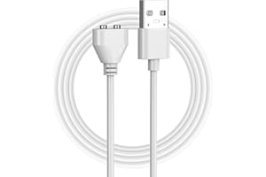 BEEHUG Magnetic USB DC Charger Cable, 80mm Original Replacement DC Charge Cord, Dc Charging Cable for Wireless Massager, 2PIN Stylish Power Cable - Suitable for Appliances with Magnetic Charging Ports(White)