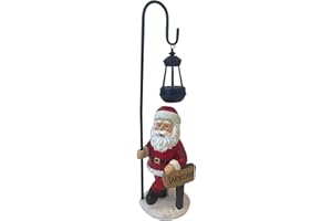 HH Home Hut Father Christmas Garden Ornament Hanging Solar Powered Lantern Xmas Traditional Welcome Sign Santa Claus 54.5cm Tall