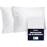 Dreamzie - Waterproof Pillow Protector 40 x 80 cm - Washable 90 &deg; C - Pack | Pillowcases with Zippers &middot; Oeko-Tex &middot; Soft and C
