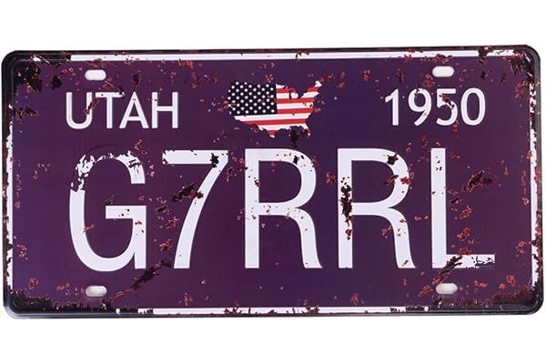Eureya Utah 1950 G7rrl Automatique de Voiture de Plaque d'immatriculation Tag Home/Cafe Bar/Pub/Restaurant/Salon Décoration Murale Vintage Plaque 6"x12"