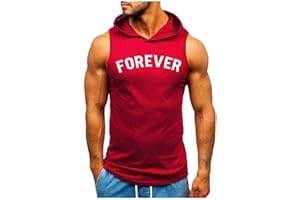 LAOSU Débardeur a Capuche Homme Confort Tee Shirt Imprimé T-Shirt Fitness Grande Taille Musculation Sport Respirant sans Manche Gilets de Sport Pas Cher Maillots de Corps Tops Été Casual Gym