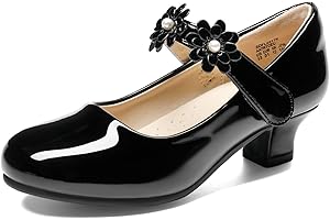 DREAM PAIRS Chaussures Princesse Fille à Paillettes avec Talon Bloc Confortable Escarpins Enfant Déguisement Cosplay Chaussure Mariage Anniversaire Cérémonie Fête