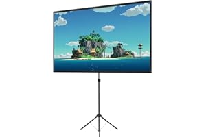 EXCELIMAGE Projector Screen with Stand, Outdoor Projector Screen 100 Inch 16:9 and Tripod Stand, Portable Projection Screen with 1.2 Gain, Lightweight and Compact, Easy Setup, Idea for Home Cinema, Garden Party.