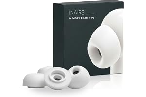 INAIRS Memory-Foam Tips – kompatibla med Apple AirPods Pro (1. & 2. Gen.) – 3 Paar Aufsätze, Test-Pack S/M/L, Weiß – Ohreinsä