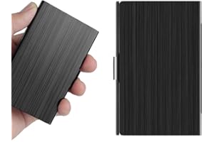 VIPITH Super Light Business Card Holder Professional Stainless Steel Business Name Card Case Keep Business Cards in Immaculate Condition Slim Design for Men and Women, for Travel and Work – Black