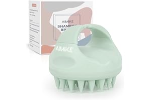 AIMIKE Masajeador Cuero Cabelludo, Cepillo Pelo de Silicona para Champú y Masaje Cabeza, Limpieza Profunda y Exfoliación Suave, Estimula el Crecimiento del Cabello, [Húmedo y Seco], Verde