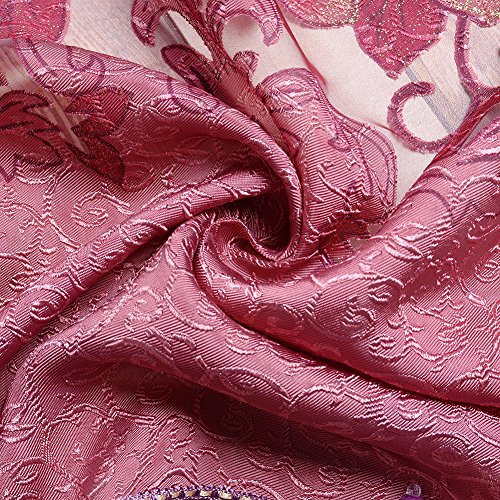 Brightup 250x100cm Moderne Jacquard Blüten Vorhang Voile Vorhang mit Ösen - 5