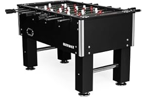 Buckshot Futbolín Master League Pro - Mesa De Futbol Incluyendo 2 Bolas - MDF Kabinett - Robusto 70kg - 141 x 77 x 89 cm - Patas Niveladoras De Acero