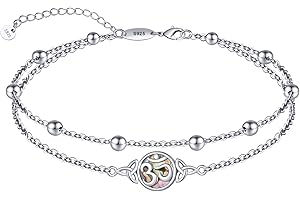 CHIC & ARTSY Dainty Anklets S925 Sterling Silver Summer Layered Anklet Bracelet Adjustable Multilayer Beach Anklet Bracelet Foot Jewelry for Women 10-11 Inches