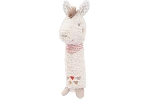 Fehn Stabgreifling Lama - Motorikspielzeug für Babys zur Förderung der Motorik und Sinne - ideales Baby Spielzeug als süßes Kuscheltier und Greifling - Geschenk zur Geburt für Kinder ab 0+ Monaten