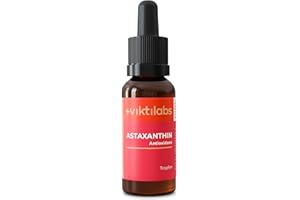 ‎VIKTILABS Astaxanthin Tropfen - Hochdosiert mit Vitamin E - Natürlich aus der Mikroalge Haematococcus pluvialis - In MCT-Öl für optimale Bioverfügbarkeit - Mit Zitronen-Aroma - 30 ml