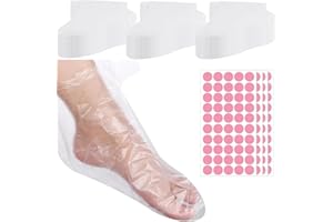 DEFRESIT 200 Pcs Plastic Disposable Socks for Foot Pedicure Paraffin Baths Wax Spa Treatment, Paraffin Wax Bath Liners for Feet, Clear Foot Mask Socks