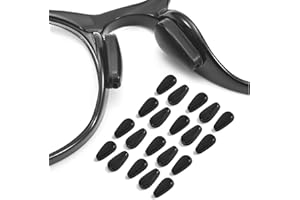 OPUGIT Silikon Nasenpad Antirutsch Klebend Pad,3.2mm für Brillen und Sonnenbrillen, Rutschfeste Selbstklebende Nasenpads,Schwarz,10 Paare
