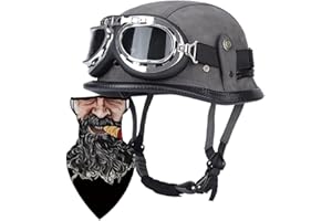 HHSDB Halbschalenhelm mit DOT/ECE Motorradhelm Motorrad Halbhelme Open Face Helm Jethelm Rollerhelm Motorrad-Halb offener Helm Mopedhelm Cruiser Chopper Helm