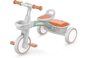 SEREED Dreirad ab 2-5 Jahre, Kleinkinder Spielzeug, Geschenk für Mädchen Junge 2+ Jahren, Einstellbar Laufrad Kinderdreirad (Grün)
