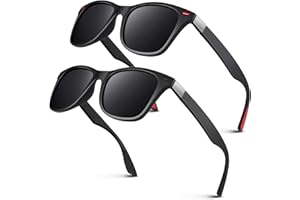 LINVO Gafas de Sol Hombre Mujer Polarizadas Ligeras TR90 Clásicas Rectangulares 100% Protección UV400 Conducir Pesca Gafas