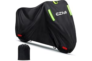 Ezfull Telo Coprimoto Impermeabile 210D Teli per Moto Resistente a Acqua/Polvere/Pioggia/Vento/Foglie, Copertura Motociclo Anti-UV Antipolveri con 1 Borsa Trasporto - 245 * 105 * 125cm