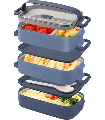 Boîte Bento 3 Étanches 2.25L - Avec Couverts - Micro-ondable - Sans BPA