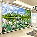 Produktbild Kuamai Benutzerdefinierte Fototapete Lotus Teich Schwanensee Natur Landschaft Große Wandbilder   3D Wohnzimmer Dekoration Wandbild-208X146Cm