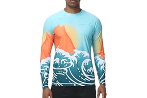 VAYAGER Herren Schwimmshirts UPF 50+ Rashguard Langarm Schnelltrocknendes T-Shirt Locker sitzendes Wasser Angeln UV-Schutzshirts