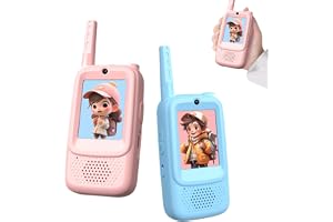 YRTUOP Video Walkie Talkies För Barn - 2 Stycken HD Skärm 4 Röstförändrare Walkie Video,Barnens Camping Leksaksradio,För Anvä