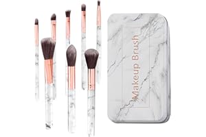 ZSMJAER Pinselset 8 Stück Professionelle Make Up Pinsel Set Marmor Gesicht Make Up Pinsel Puder Lidschatten Rouge Makeup Pinsel (weiß)