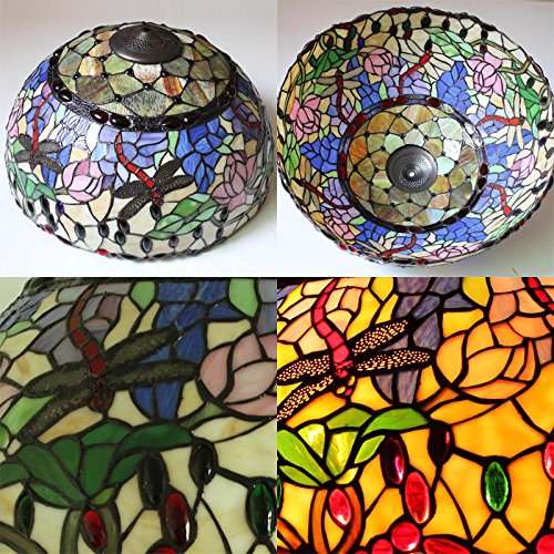 Tiffany 18-Zoll-europäische klassische Glas Dragonfly Stehlampe, Wohnung Wohnzimmer Gartencafé Stehleuchten - 3