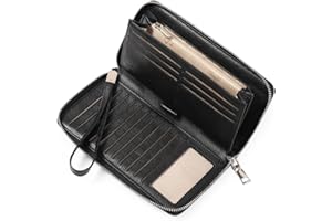 GAEKEAO Portafoglio Donna Grande Capacità, Portafogli Donna in Pelle con Bloccaggio RFID Porta Carte di Credito, Lungo Portamonete Portatessere Regalo