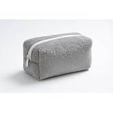 Peluş Yumuşacık Makyaj &Ccedil;antası - Kozmetik Organizeri (Gri)